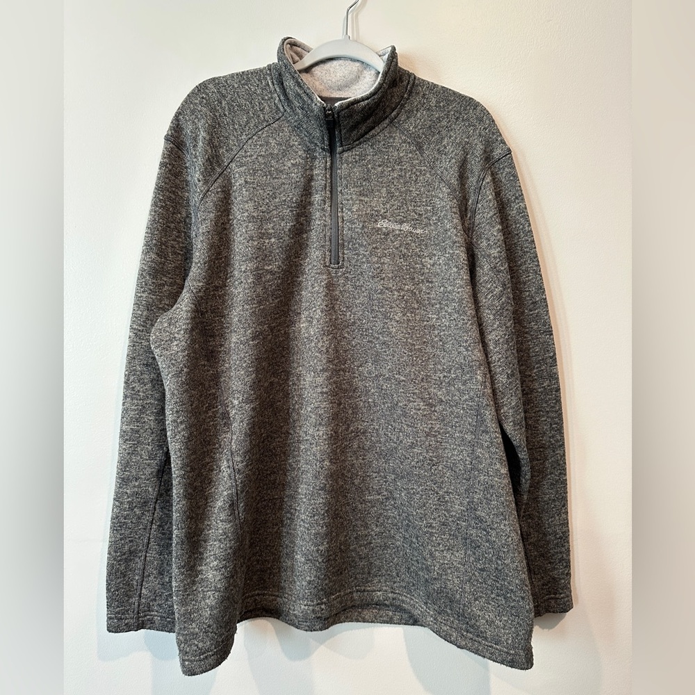 Eddie Bauer Men's Charcoal Zip-Up Sweater